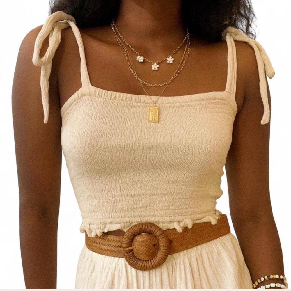 Amuse Society White Crop Top - Medium